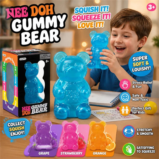 8cm NeeDoh Cute Gummy Bear Sensory Squeeze Toy with Jelly-like Filling Slow Rebound Stress Relief Toy To Alleviate Anxiety****