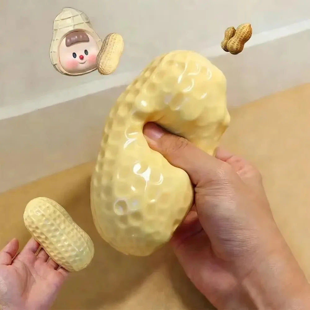 Peanut Stress Ball Crunchy Squeeze Ball Squishy Toy Buttery-Soft Feel Fidget Toy ASMR Sensory Anti Stress Toys for Kids & Adults
