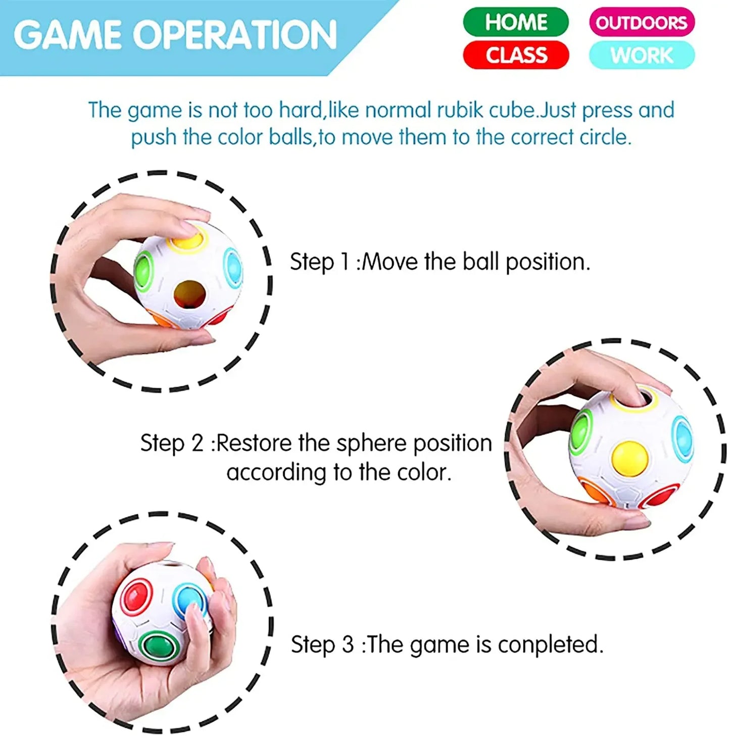 Rainbow Puzzle Ball Magic Speed Cube