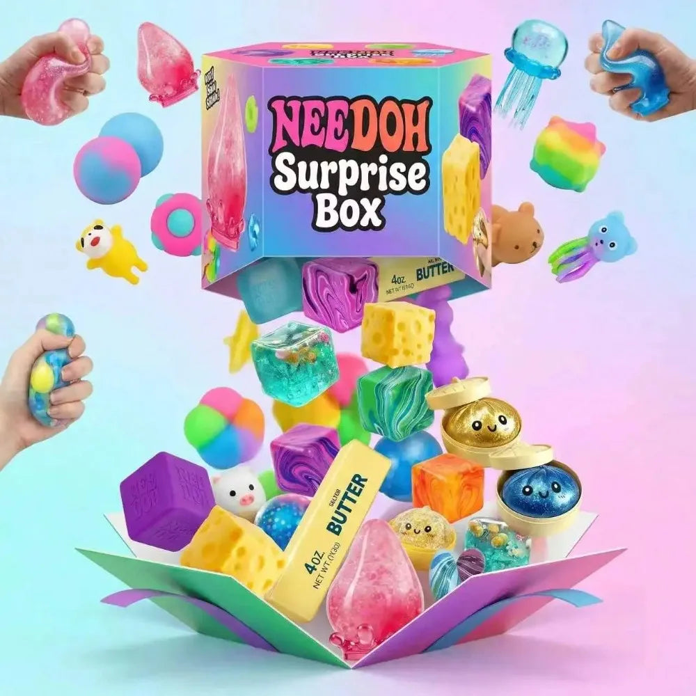 Assorted Stress Relief Squeeze  Shaped Squishy Balls Anxiety Relief Sensory Fidget For Kids & Adults Mystery Blind Box Gift Set