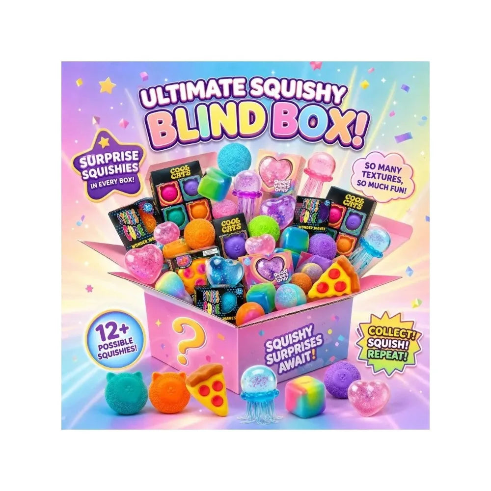Assorted Stress Relief Squeeze  Shaped Squishy Balls Anxiety Relief Sensory Fidget For Kids & Adults Mystery Blind Box Gift Set