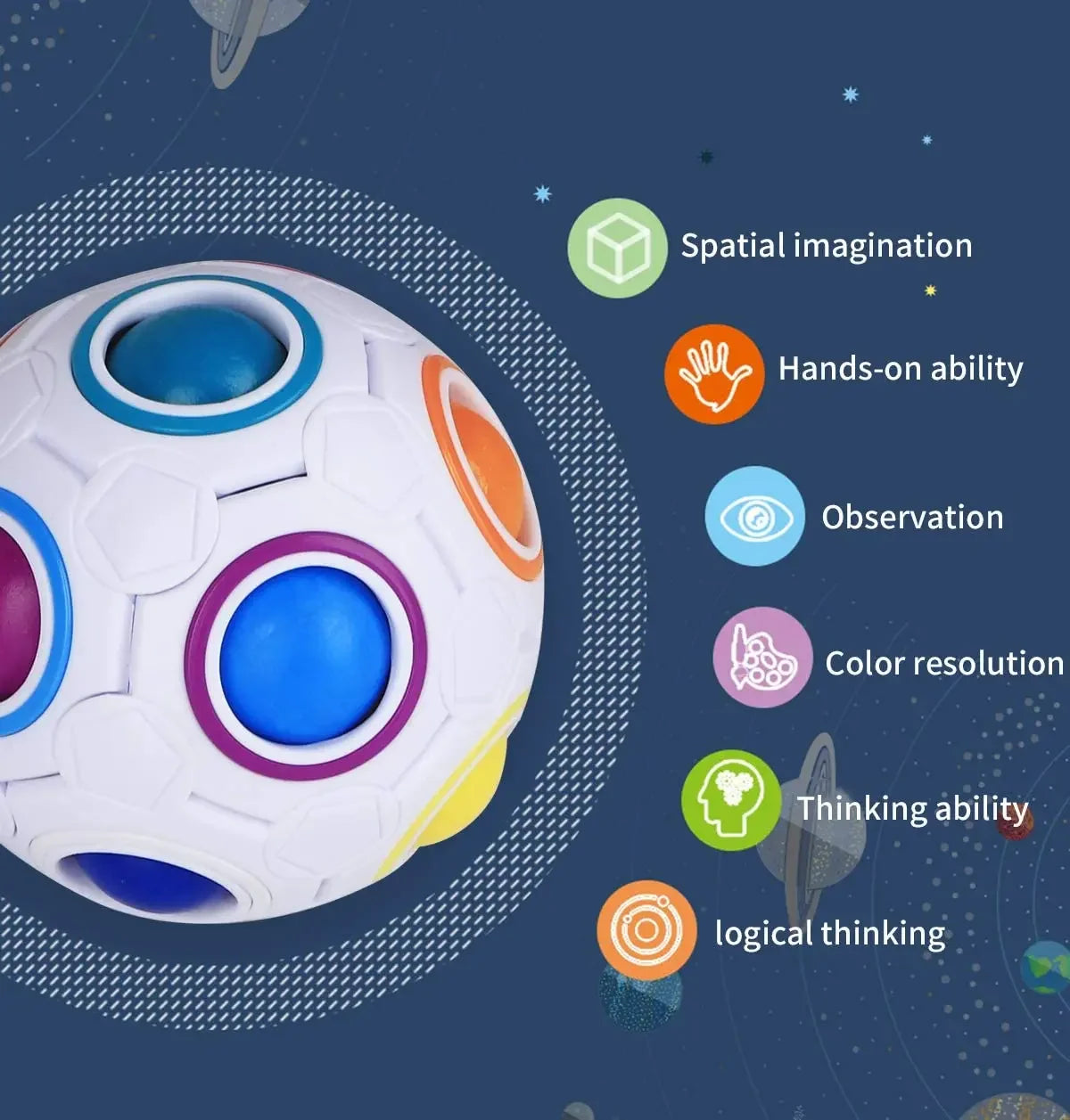 Rainbow Puzzle Ball Magic Speed Cube