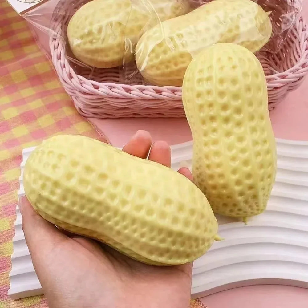 Peanut Stress Ball Crunchy Squeeze Ball Squishy Toy Buttery-Soft Feel Fidget Toy ASMR Sensory Anti Stress Toys for Kids & Adults
